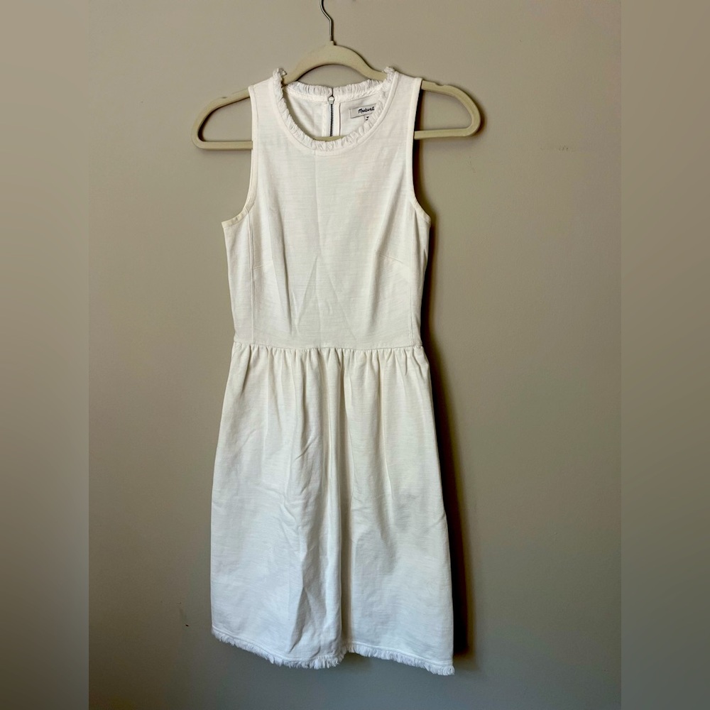 White Linen Mix Madewell Dress